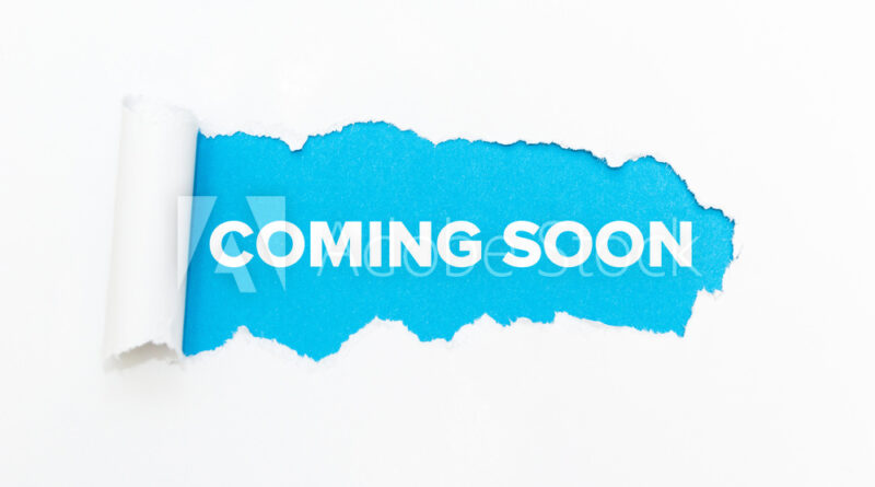 Blue hole in white paper. Coming soon.